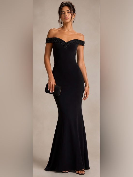 Lipsy Dresses & Skirts - Lipsy London beaded off the shoulder gown